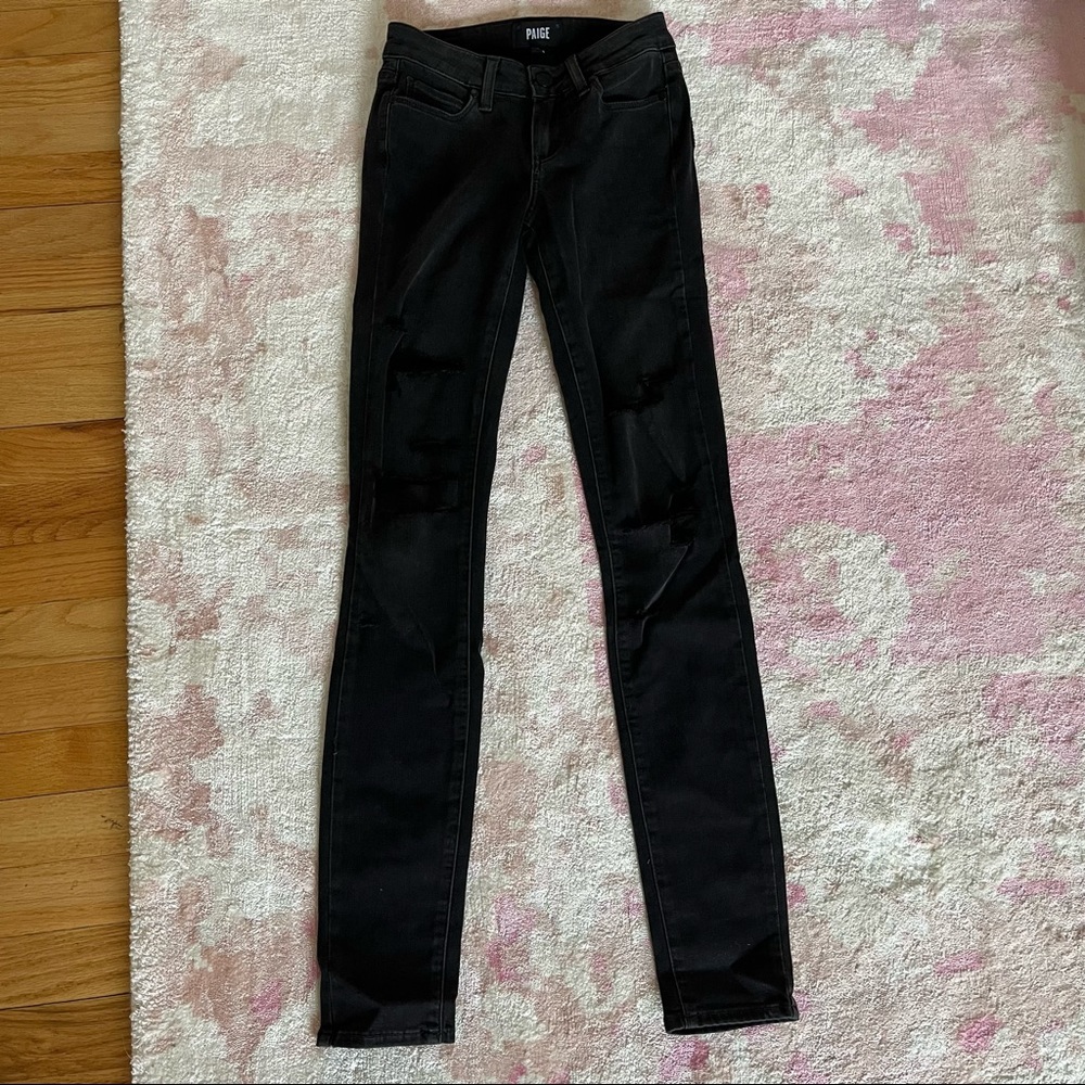 Paige Denim Verdugo Ultra Skinny Ripped Jeans Size 23 - Black/Dark Grey